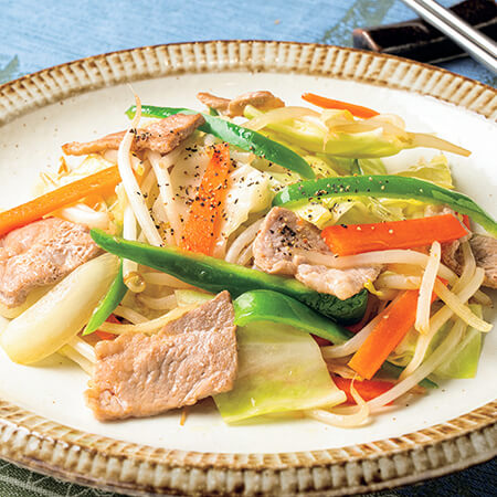 公式】野菜炒め(2人前)のレシピ(やさいだしレシピ) | とれたて！美味い