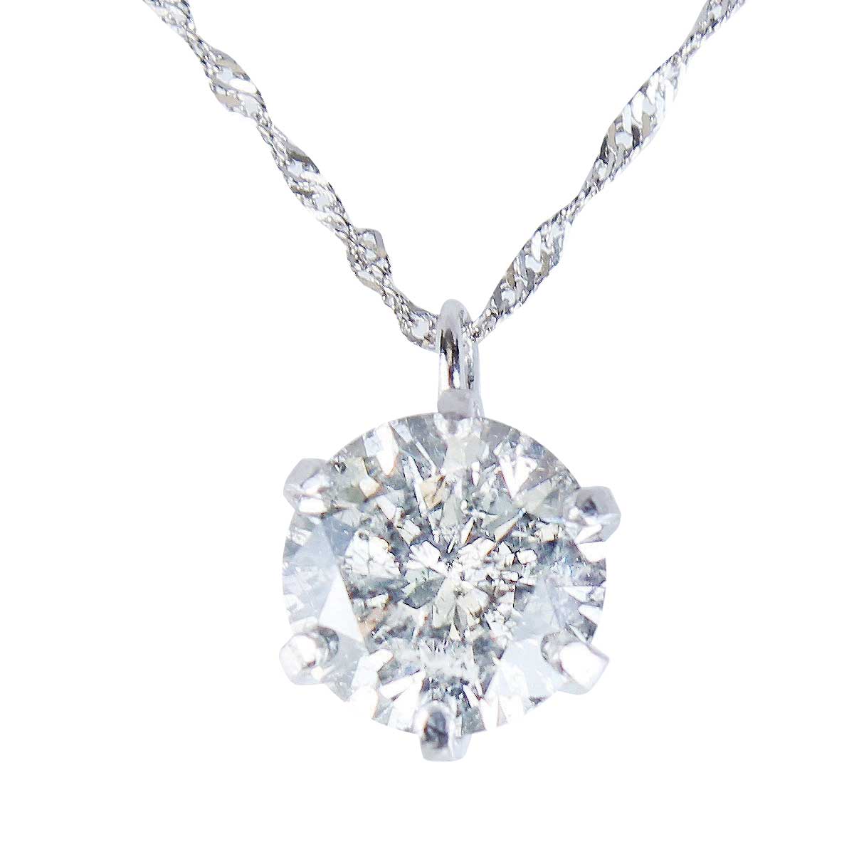 公式】 純プラチナ台0.7ct ダイヤモンドペンダント (ファッション 