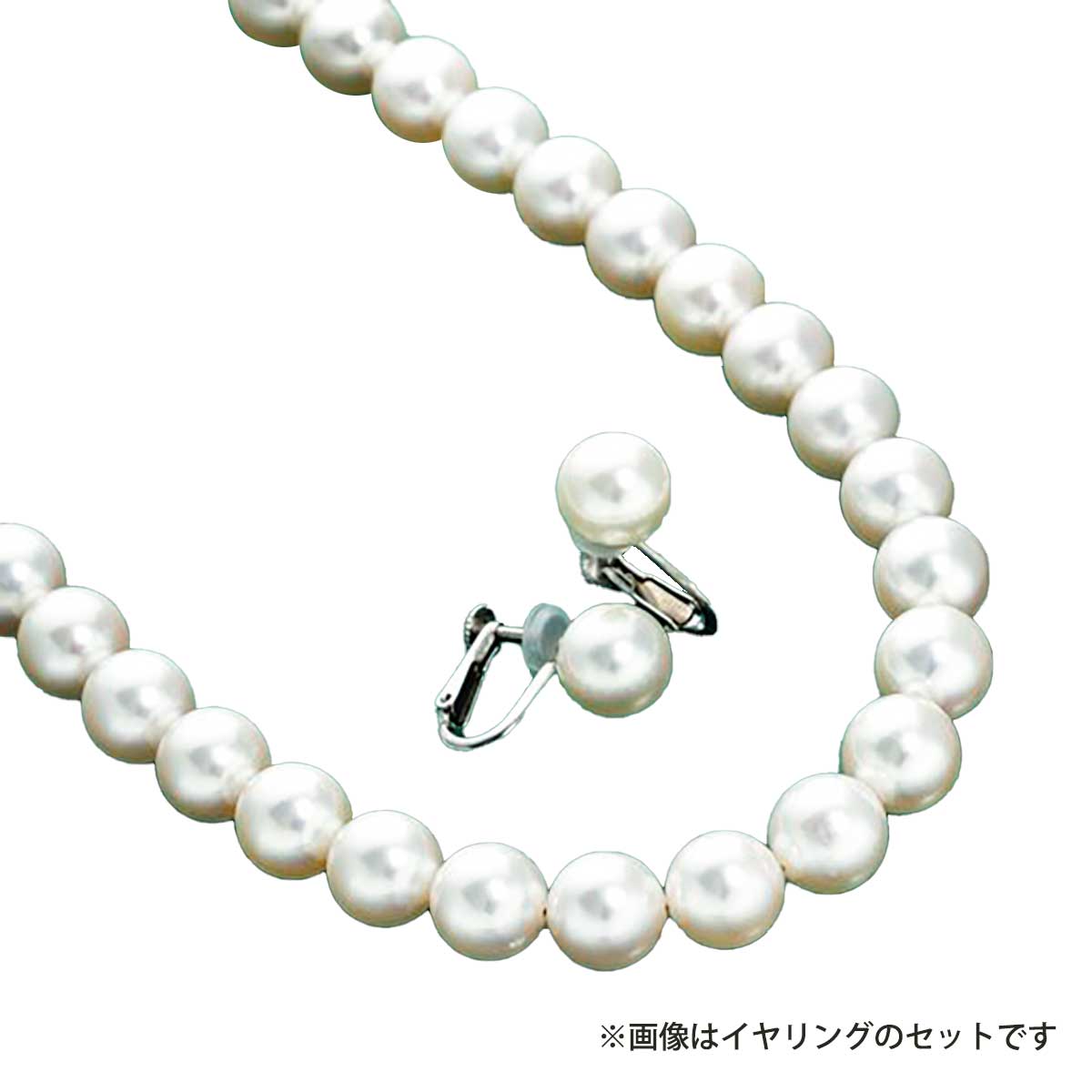 公式】 7.5～8mm花珠本真珠ネックレスandイヤリング又はピアスセット  