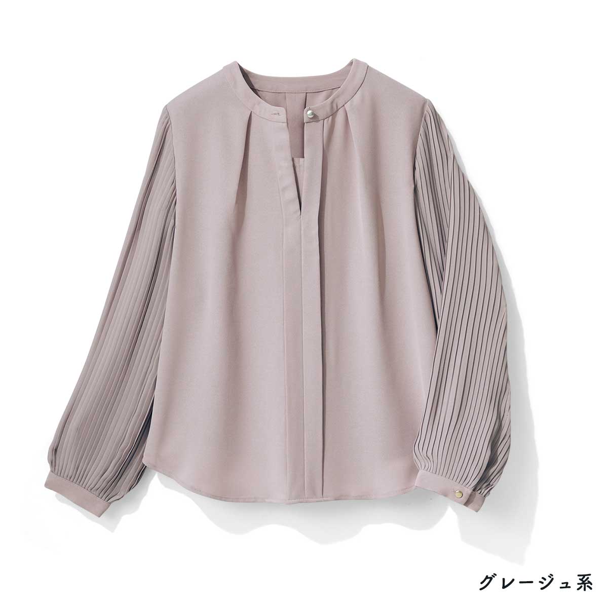 【公式】 襟元2wayプリーツ袖ブラウス (ファッション) 商品詳細ページ | まるごと得だね市！ | アクセルクリエィション ショッピングモール