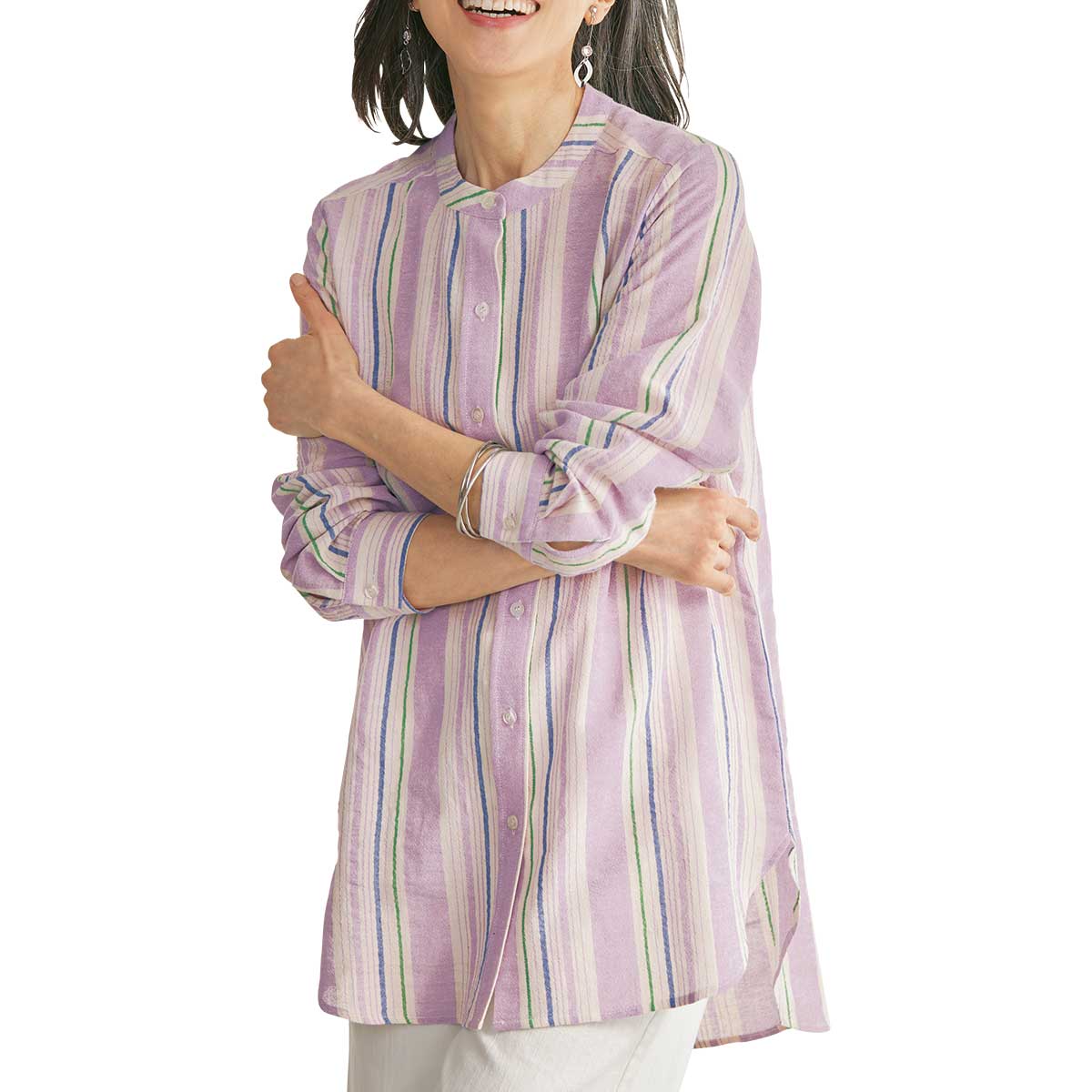 マルチカラー ストライプ フリースシャツ 公式】 マルチカラーストライプシャツ (ファッション) 商品詳細ページ