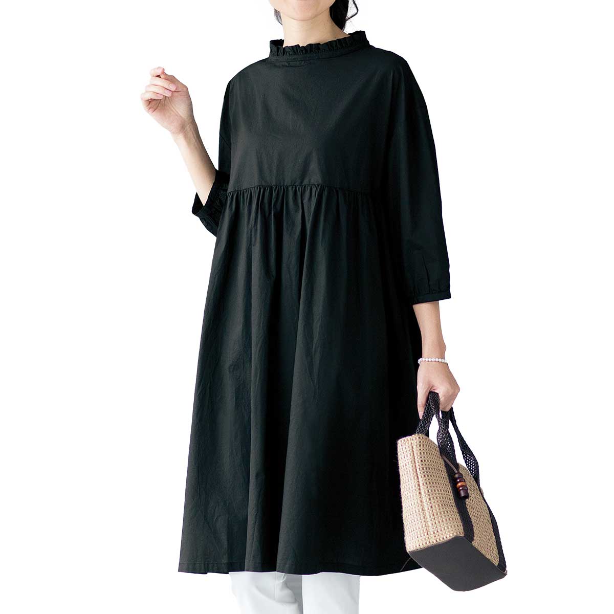 公式】 綿100％フリル襟ワンピース (ファッション) 商品詳細ページ