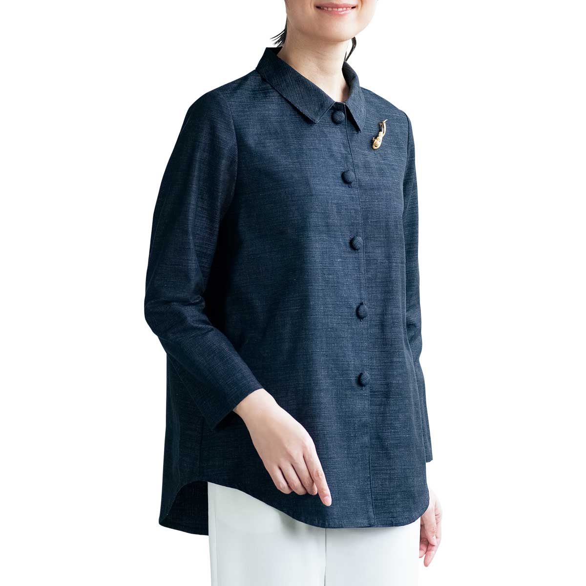 未使用　ギエモン　久留米絣　日本製　木立群青　M　L　綿　シャツ　ジャケット 公式】 「三河木綿」シャツジャケット (ファッション) 商品詳細ページ