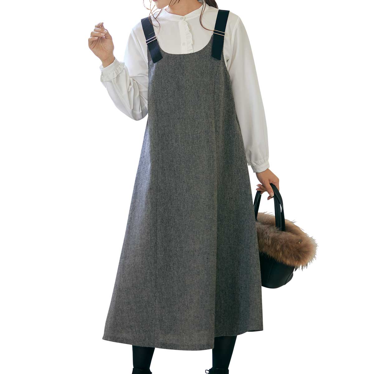 公式】 肩ベルトツイードジャンパードレス (ファッション) 商品詳細