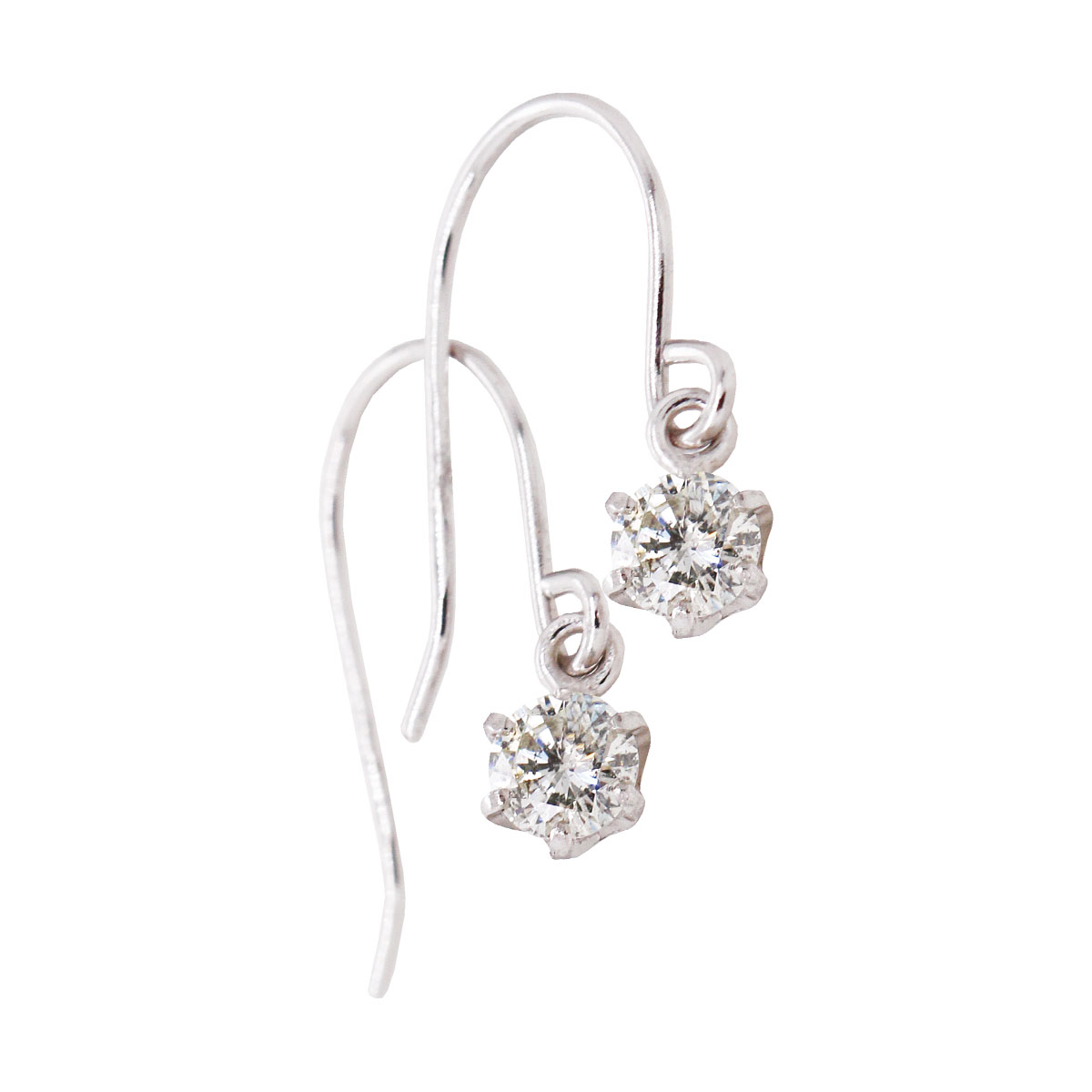 ダイヤモンド付きフックピアスプラチナ 公式】 プラチナ0.3ctダイヤモンドフックピアス (ファッション