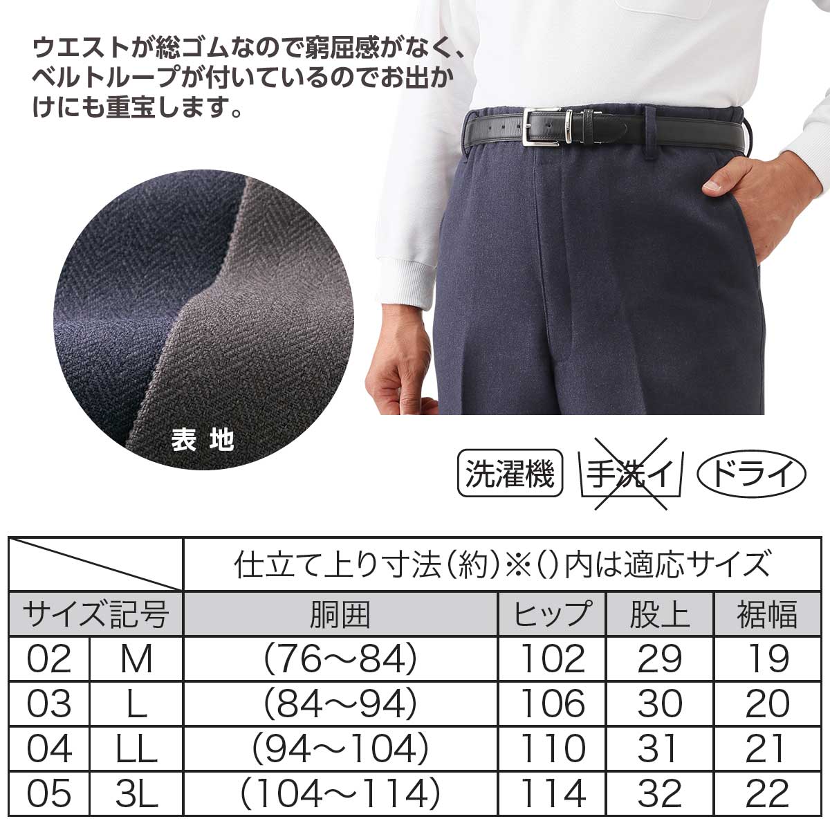 公式】 日本製紳士ナノヒーティング裏起毛パンツ2色組 (ファッション