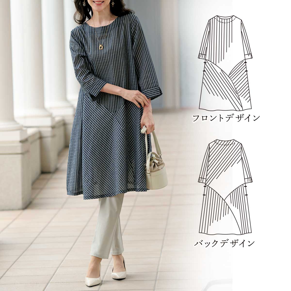 BURBERRY アイコンストライプ 切り替えワンピース ストライプ切り替えワンピース【BB61-401】 | BLANC basque