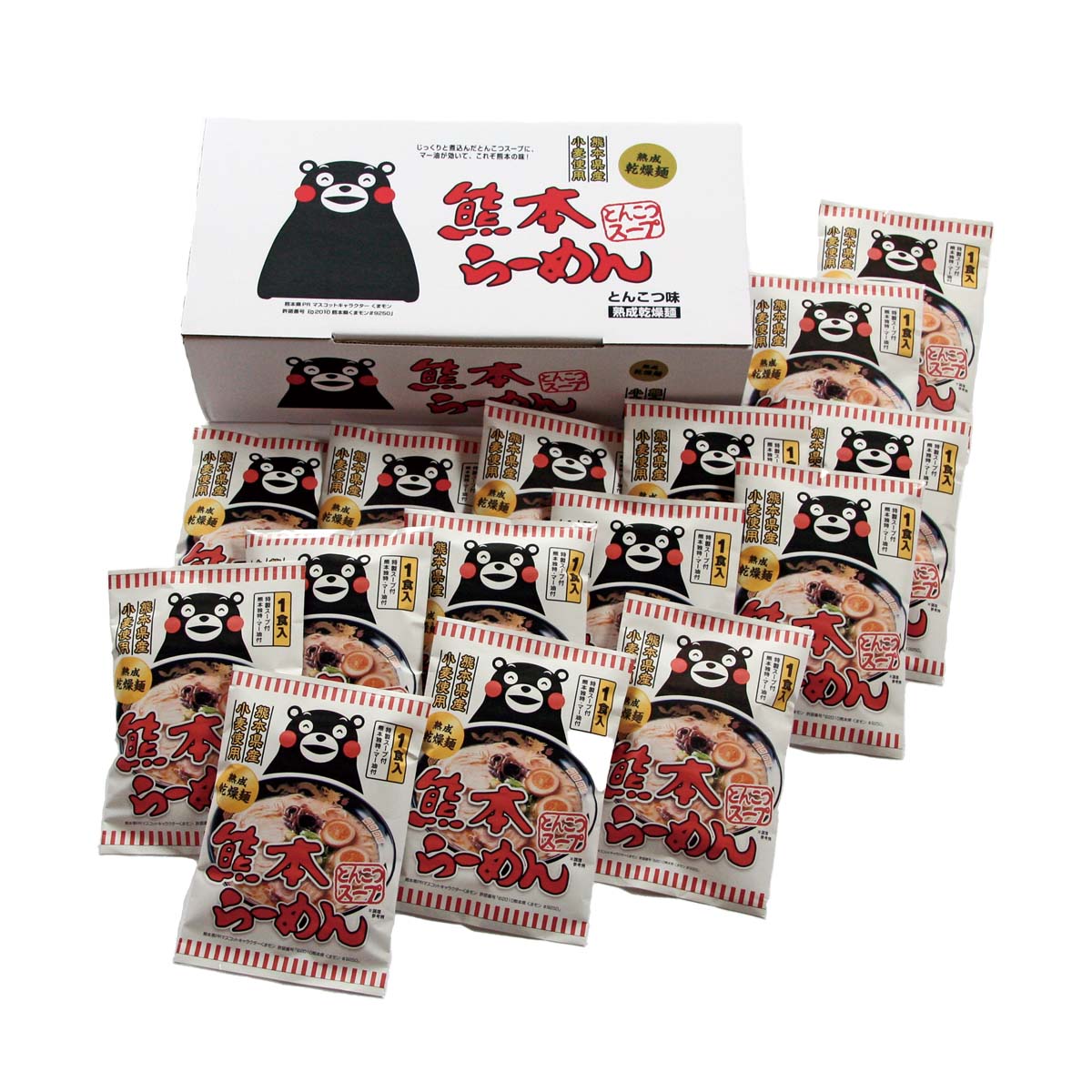 訳あり】熊本らーめん（くまモンロゴ入り） とんこつ味 15食｜パン