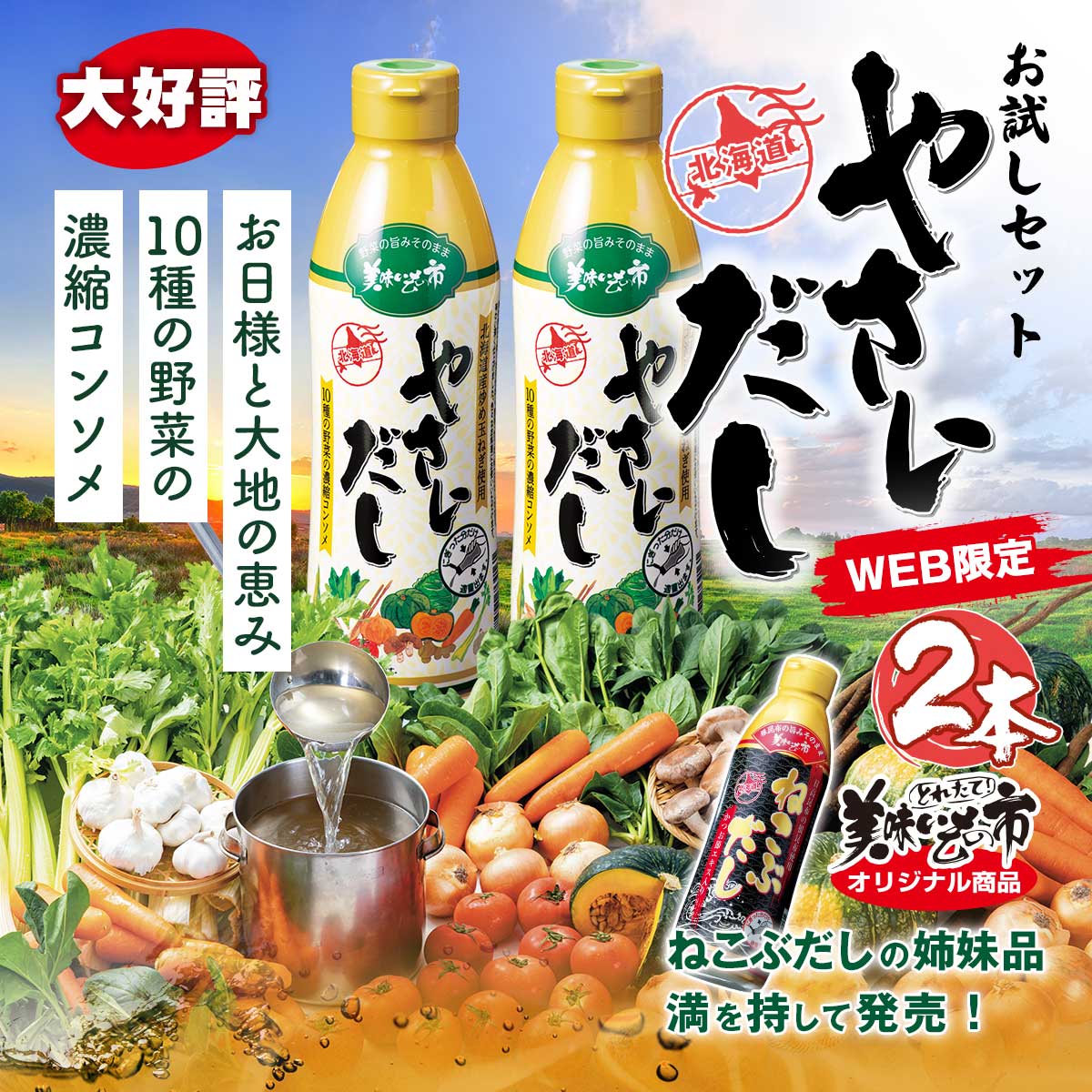 公式】 【WEB限定お試しセット】やさいだし 2本 (調味料・ドレッシング