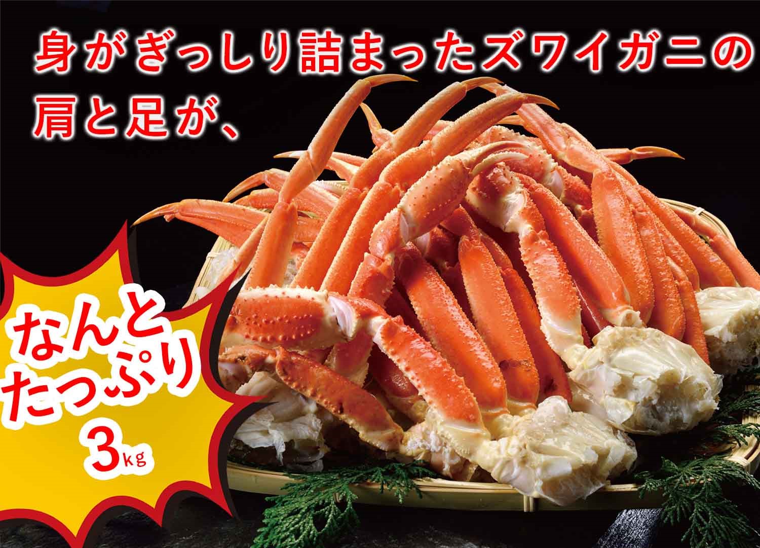 公式】 特盛 MLサイズ本ズワイ蟹脚 総重量3.0kg 14～16肩 (蟹)| とれた