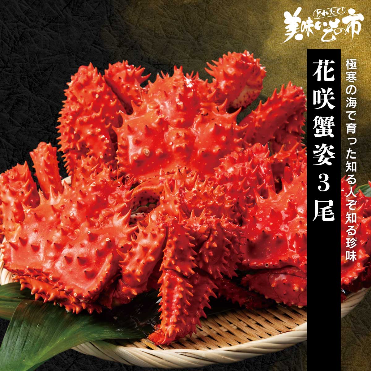 公式】 花咲蟹姿 3尾 約2.0kg (蟹)| とれたて！美味いもの市