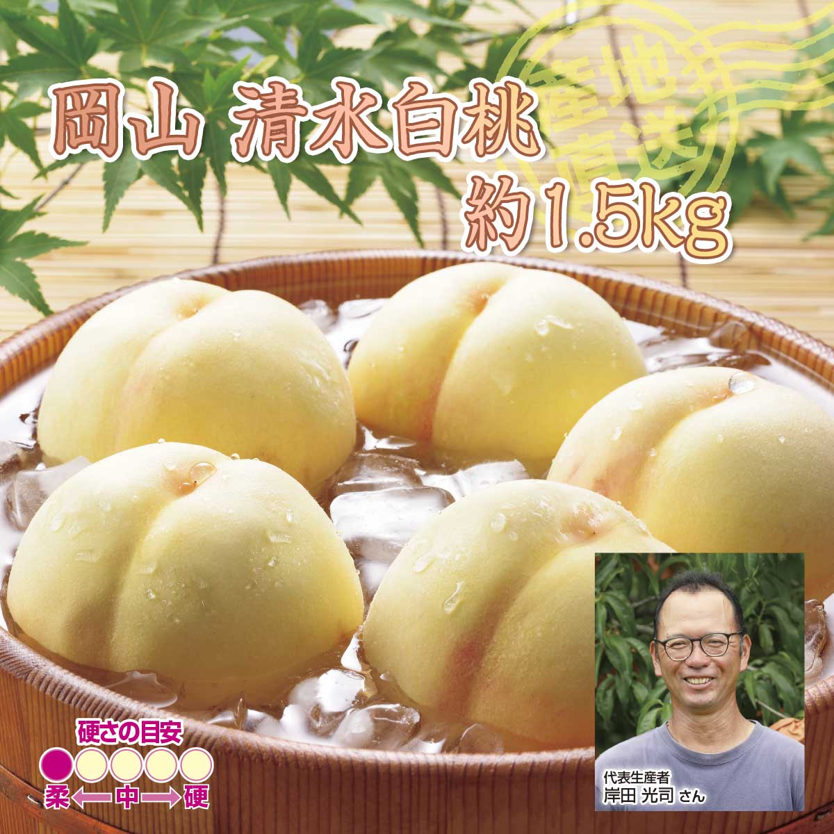 公式】 【完売】【終】【産地直送】岡山県産 清水白桃 秀品 約1.5kg